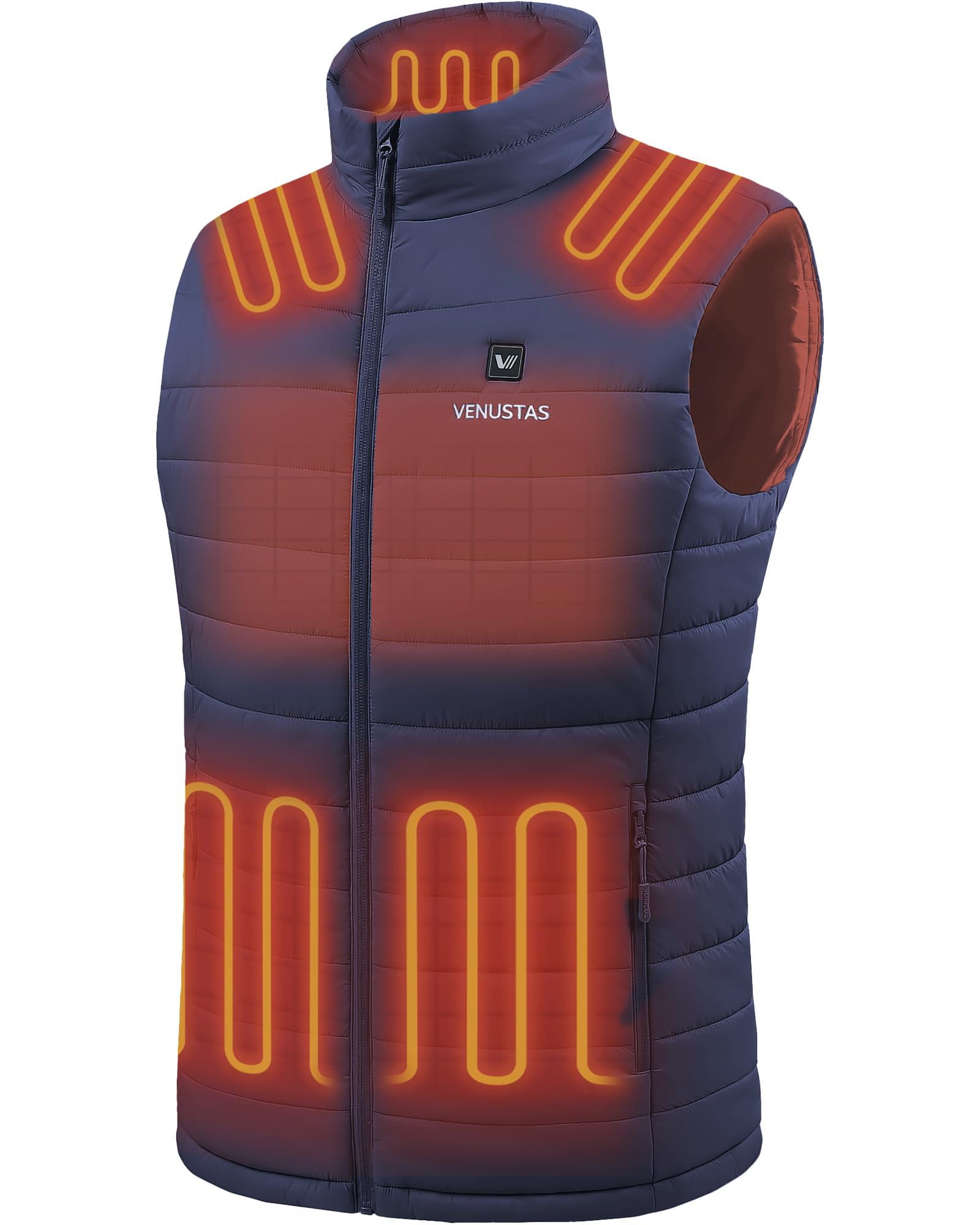 Venustas Men's Heated Vest with Battery, Up to 20 Hours of Warmth, Winter Quilted Vest for Outdoor