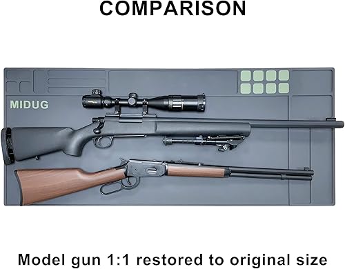 Miniatura 5 de Alfombrilla de limpieza grande de 43 x 18 pulgadas, de goma antideslizante, magnética, acolchada, alfombrilla de limpieza para rifle de escopeta,