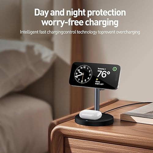 Miniatura 4 de Estación de carga 3 en 1 Apple, cargador Qi2 MagSafe, cargador inalámbrico de carga rápida, soporte de cargador magnético seguro para Apple Watch