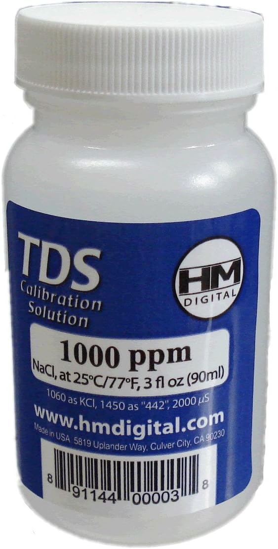 HM Digital Meters 716170 1000ppm TDS Calibration Solution Science-lab-Conductivity-Meters, 88.7ml Capacity, natural