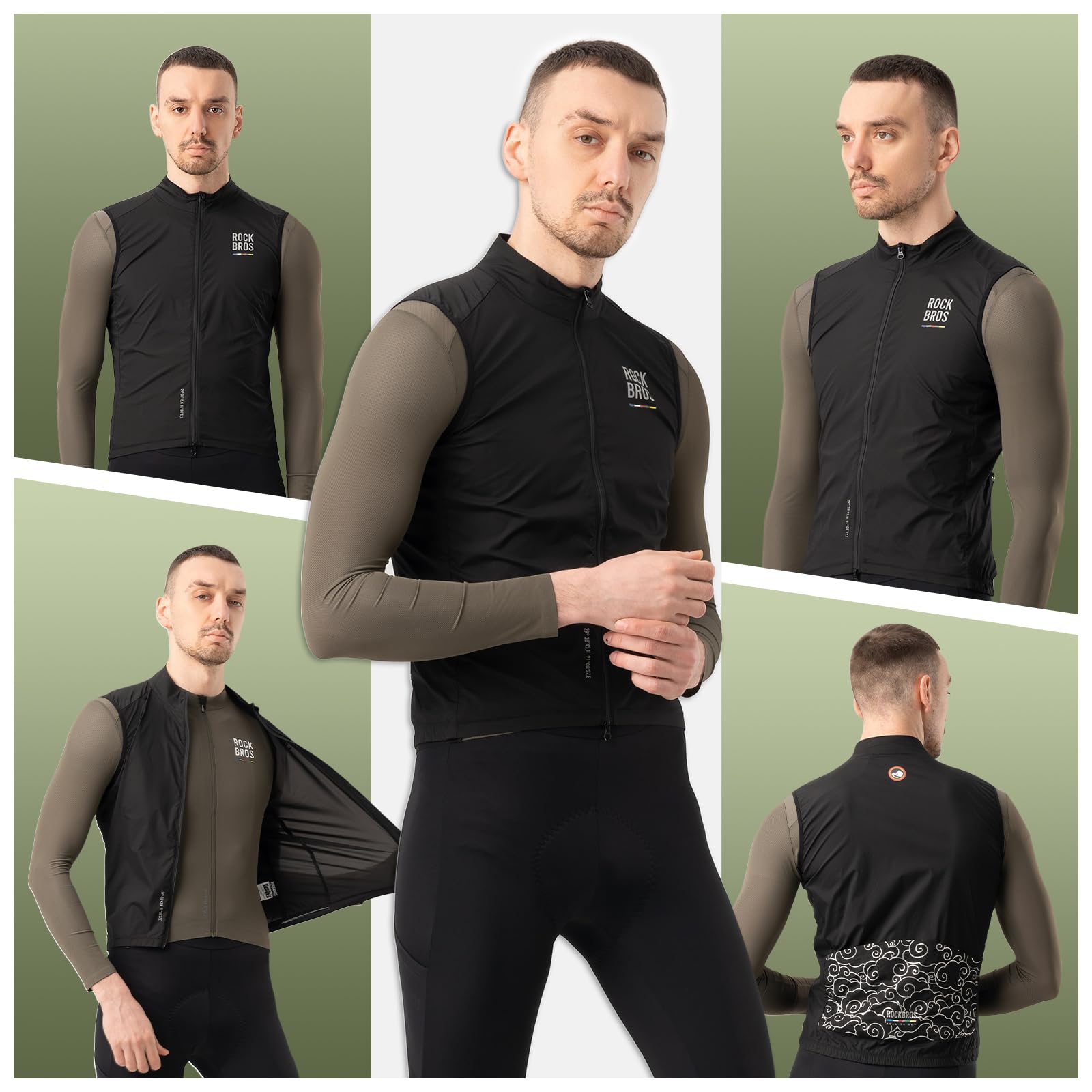 ROCKBROS Road to Sky Fahrradweste Herren Winddichte Leichte Radweste Sonnenschutz Laufweste Ärmellos Fahrradjacke Feuchtigkeit Wicking Schnell Trocknend Frühling & Herbst S-XXL