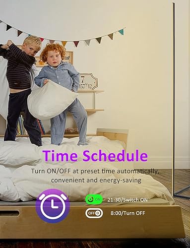 Miniatura 6 de Lámpara de esquina RGB, lámpara de pie que cambia de color de 60 pulgadas con sincronización de música, iluminación ambiental de material metálico