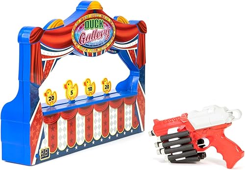 Miniatura 6 de Merchant Ambassador Retro Arcade Electronic Duck Shooting Gallery - Juego de mesa con pistola bláster, patos móviles y efectos de sonido, a partir