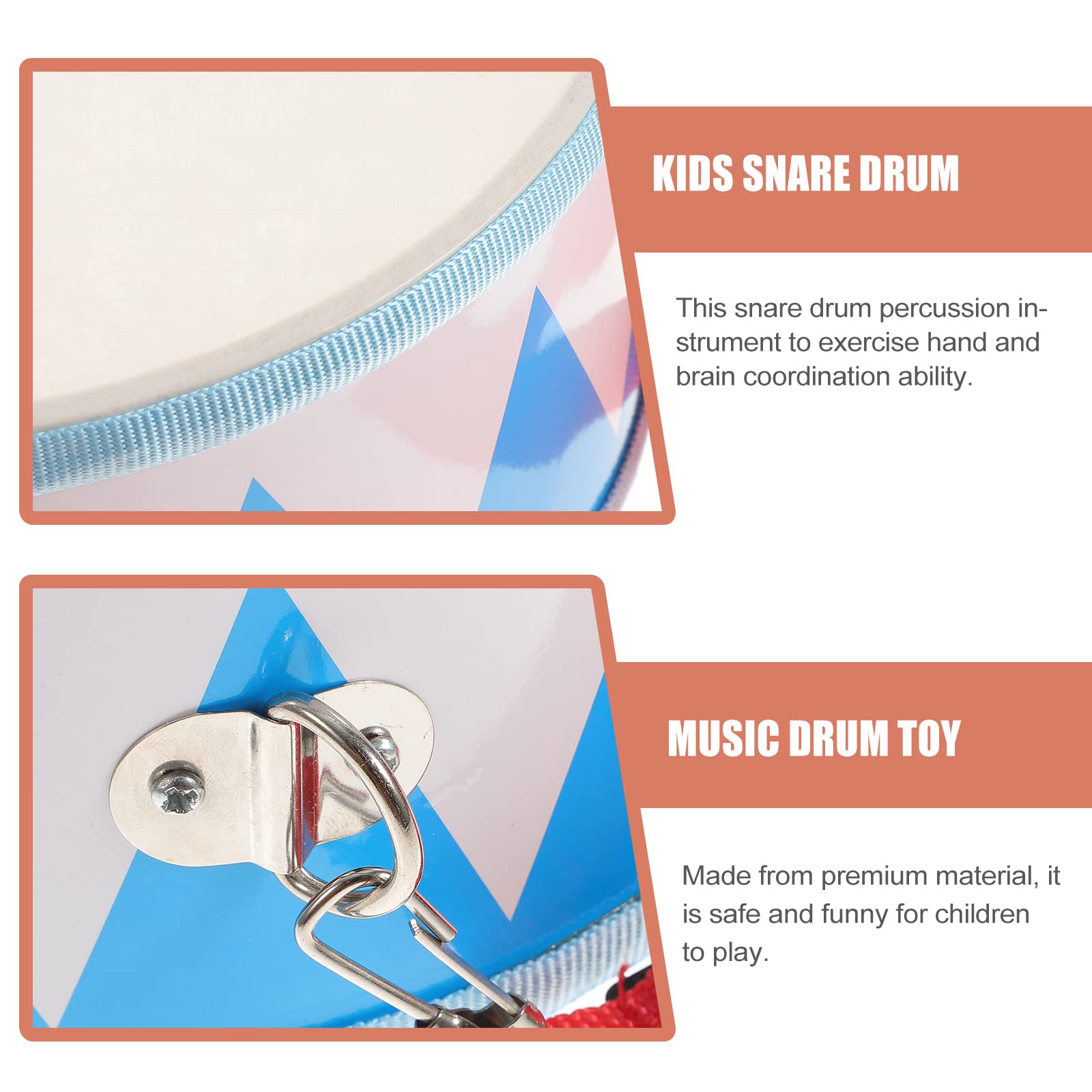 Orff Children Percussion Snare Drum| 8 inch Drum Kit| Kids Music Education Instrument Toys| Musical