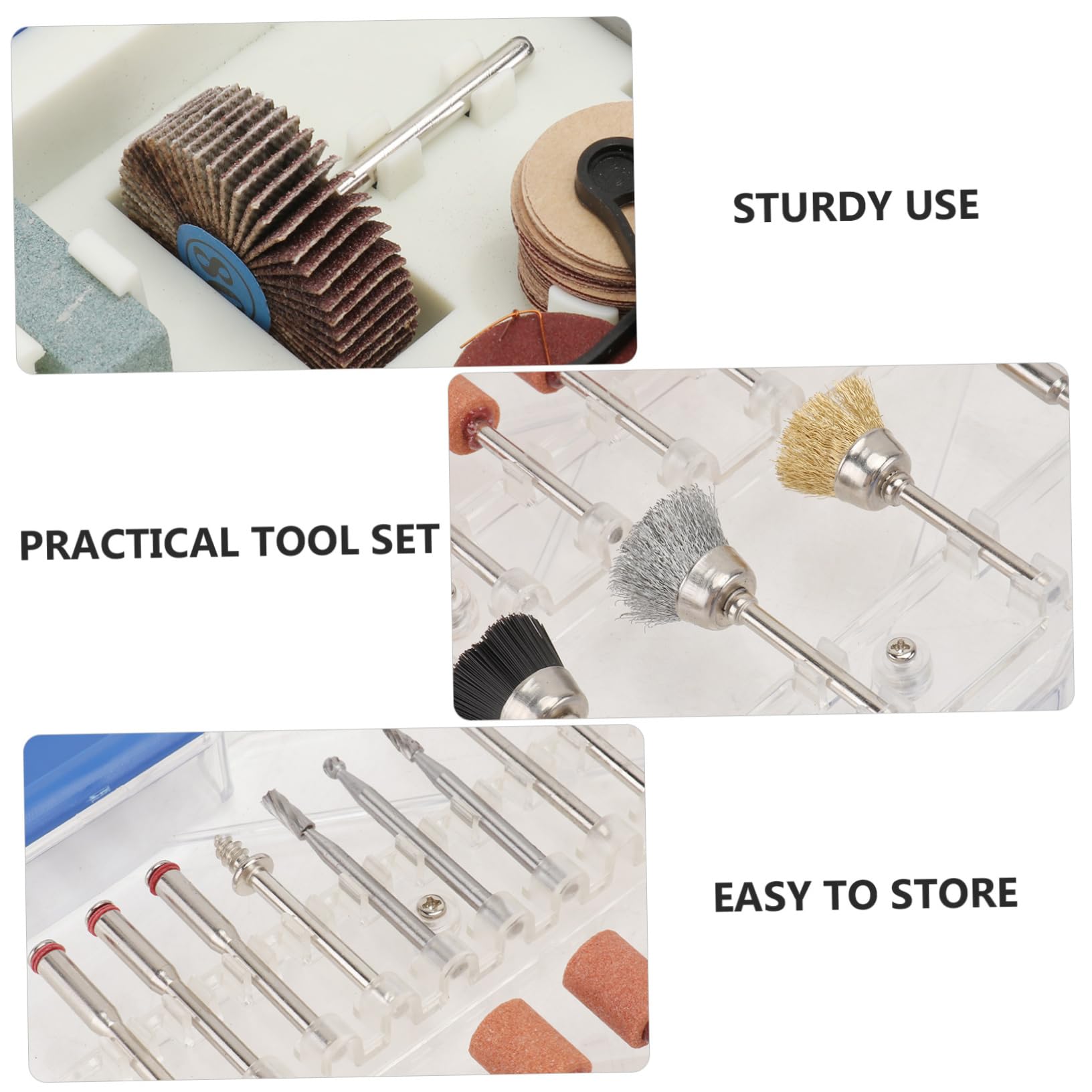 Kit de Accesorios para Herramientas Rotativas de 365 Piezas para Pulido | Juego de Rectificado de Gemas, Acero y Goma, Uso DIY en Madera y Cerámica