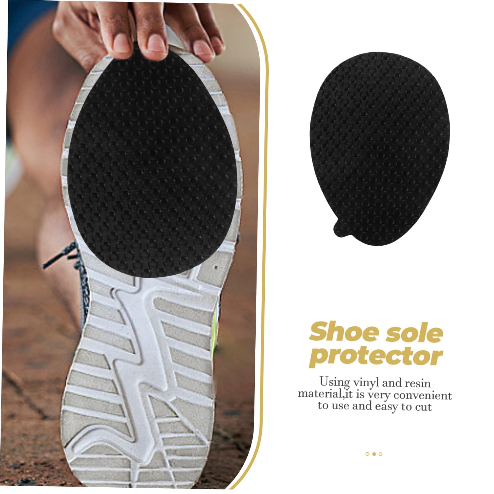 SHERCHPRY 5 Sätze Anti-rutsch-sohlenaufkleber Absatzschützer Für Schuhe Einlegesohlen Für Absätze Rutschfeste Schuhsohlenpolster Fersenschutz Für High Heels Vinylharz Schwarz 10 Paare * 5