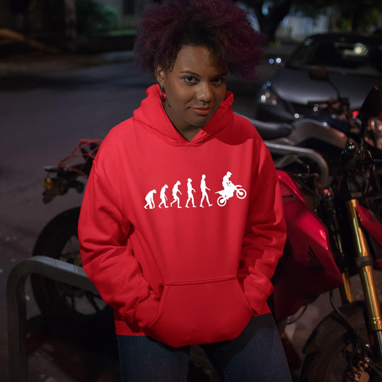 lepni.me Hoodie Sweatshirt Motocross Evolution Dirt Bike Motorcycle Gear Racing Wear Motorbike Off-Roading