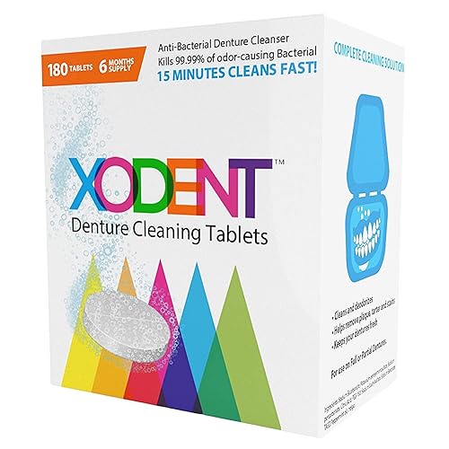 Tabletas de limpieza para dentaduras Xodent solución completa de cuidado bucal para dientes falsos completos y parciales retenedores protectores