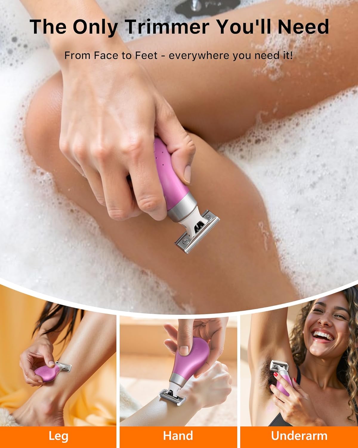 Mini Bikini Trimmer for Women - Intimate Pubic Hair Removal, Electric Body Groomer, Small Portable Wet/Dry Shaver, Magnetic Blade, USB-C Rechargeable with Travel Case, Easy to Clean (Pink) - Image 4