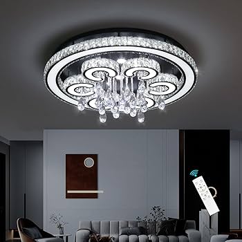 HAIXIANG 32 Inch Glam Chandelier Modern Crystal Luxury Interior