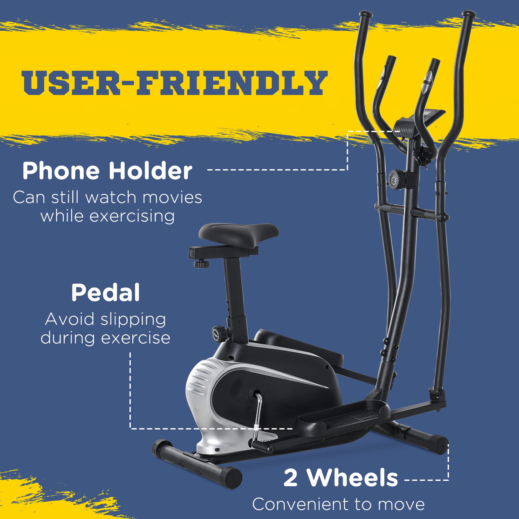 Amazon.co.jp: Soozier 2-in -1 エリプティカルマシン 磁気有