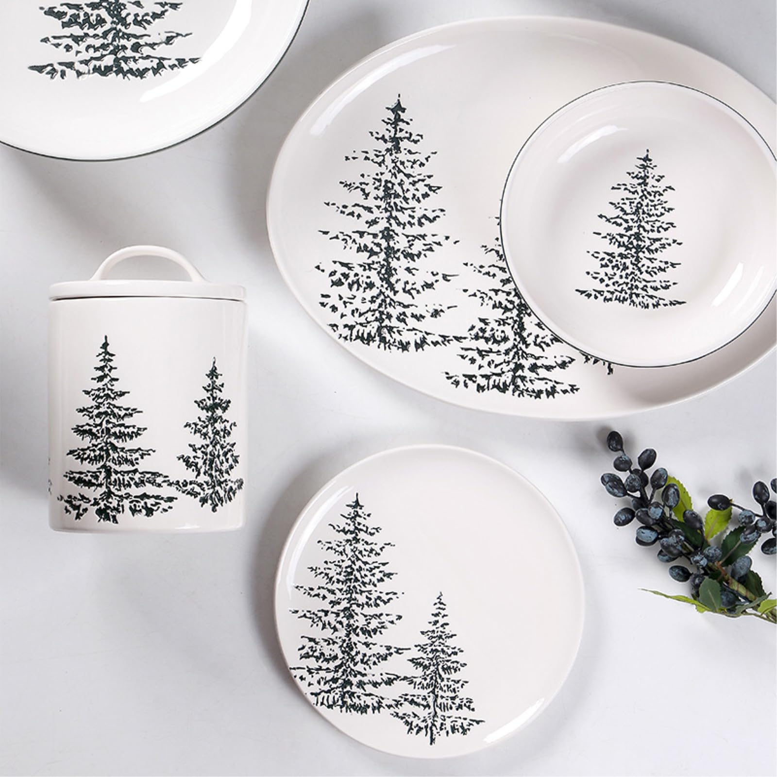 Piastra in ceramica per albero di Natale a colori sotto smalto
