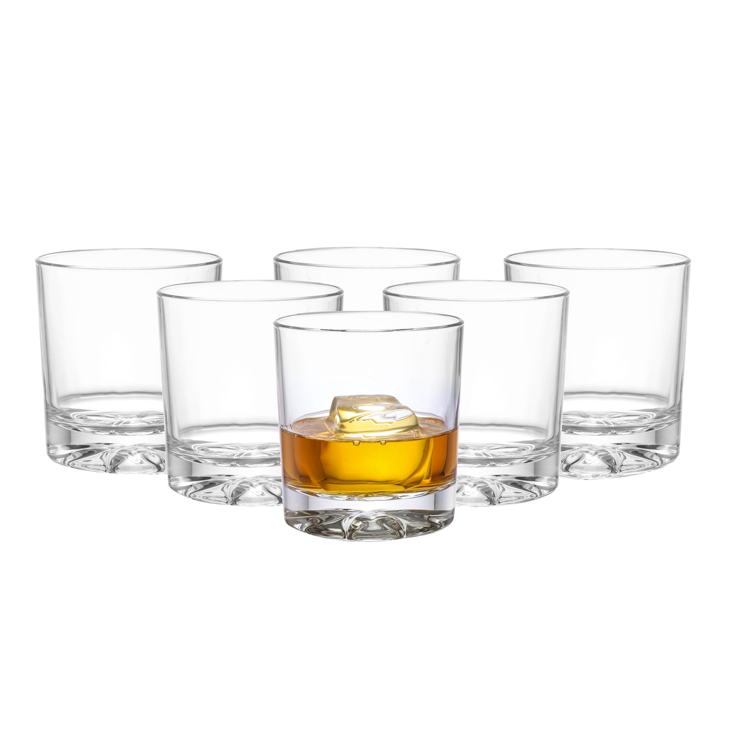 DUBBLIN Marina Glass C330 Premium Whiskey Glass, Set of 6, 330ML – Crystal Clear Glassware for Whisky, Bourbon, Scotch, Liquor, Wine & Cocktail Drinks