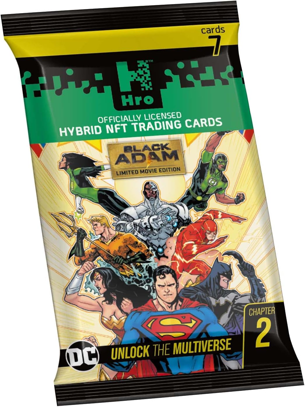 HRO DC Comics Unlock The Multiverse Chapter 2: Flowpack, Hybrid NFT, 7 Trading Cards Pack, pack of 1