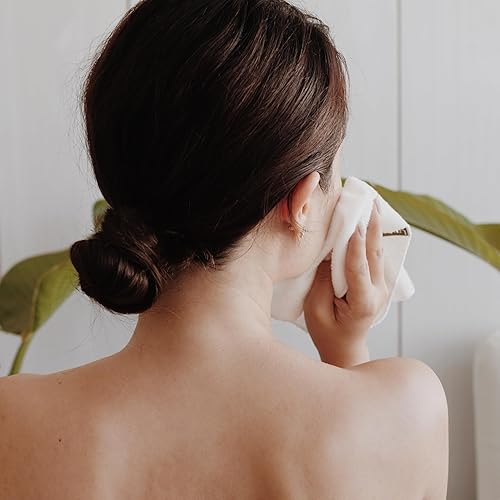 Miniatura 6 de Lavien Home Paquete de 12 paños de bambú blancos con bolsa de embrague multiusos, toallas absorbentes ultrasuaves para cara, cuerpo, ducha,