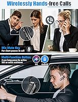 Vista 7 de Link Dream Auricular Bluetooth inalámbrico CVC8.0 para teléfono celular, micrófono dual, cancelación de ruido, teléfono con llave de silencio 20H