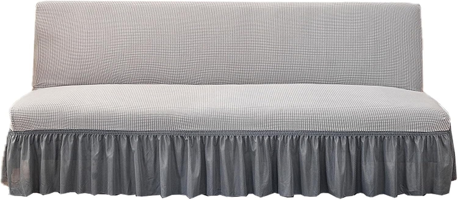 Housse de canapé sans accoudoirs 2 places gris clair élastique