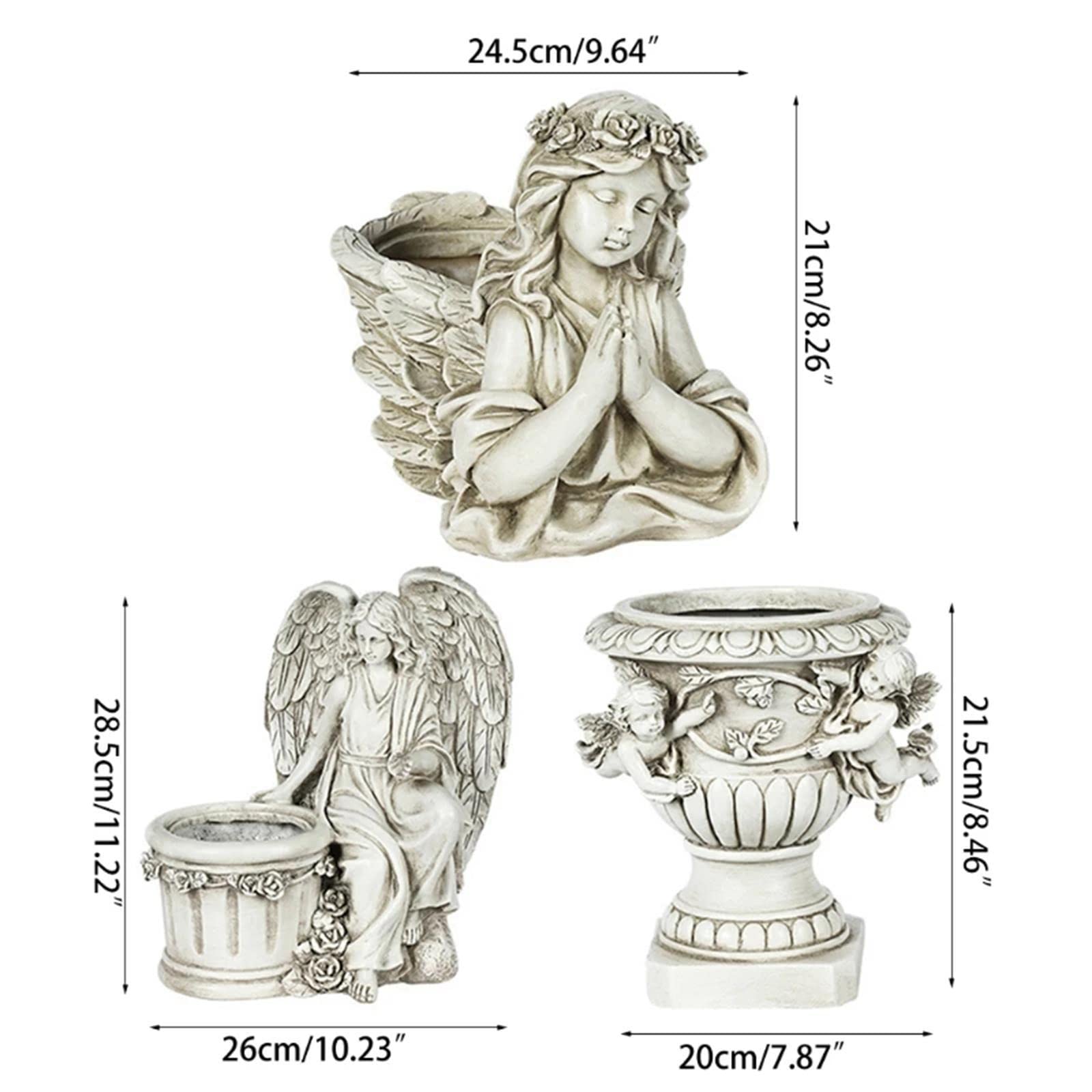 Figura de Maceta de Hadas Miniatura Taza para Y Hierbas con Diseño Angel en Resina Tallada a Mano Adecuado para Decoración de, Un