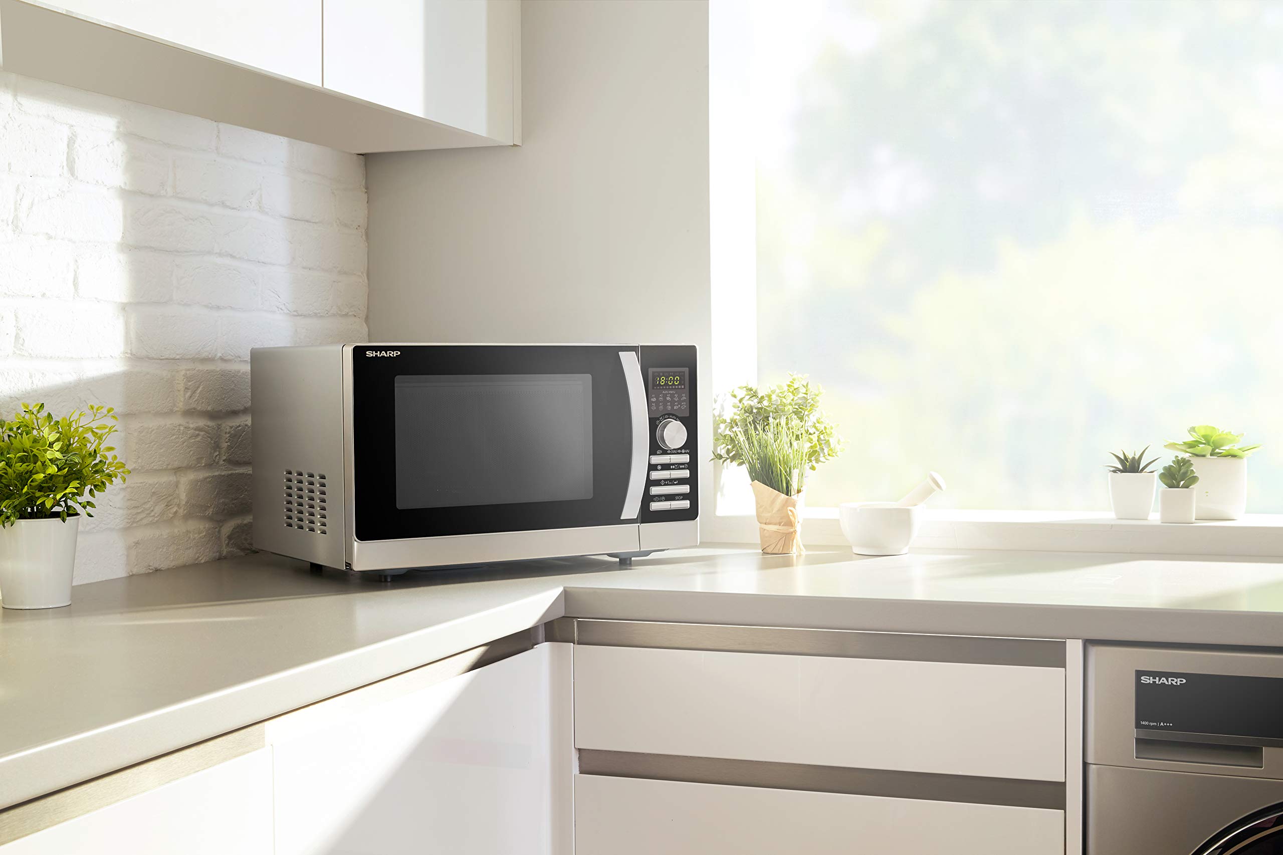 Sharp R-843INW Micro-ondes Combiné 25 litres - Argent