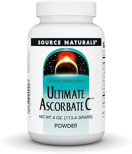 Source Naturals Ultimate Ascorbate C Powder - Vitamina C - 1000 mg Apoya el sistema inmunológico - 4 oz