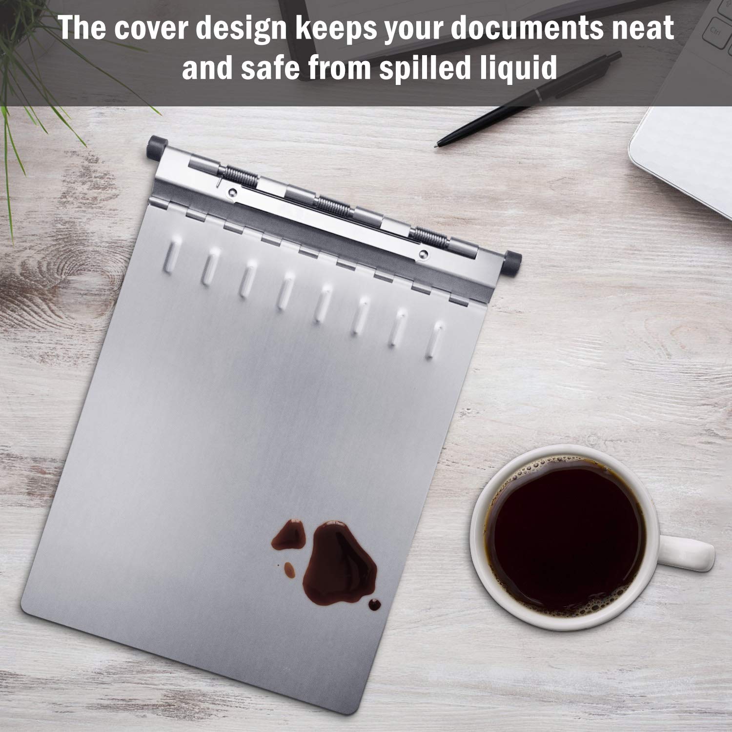 ROCOFF Metal Clipboard, Aluminum Heavy Duty Clipboard with Cover, Rust Proof & Protect Documents from Spilled Liquid - Image 2