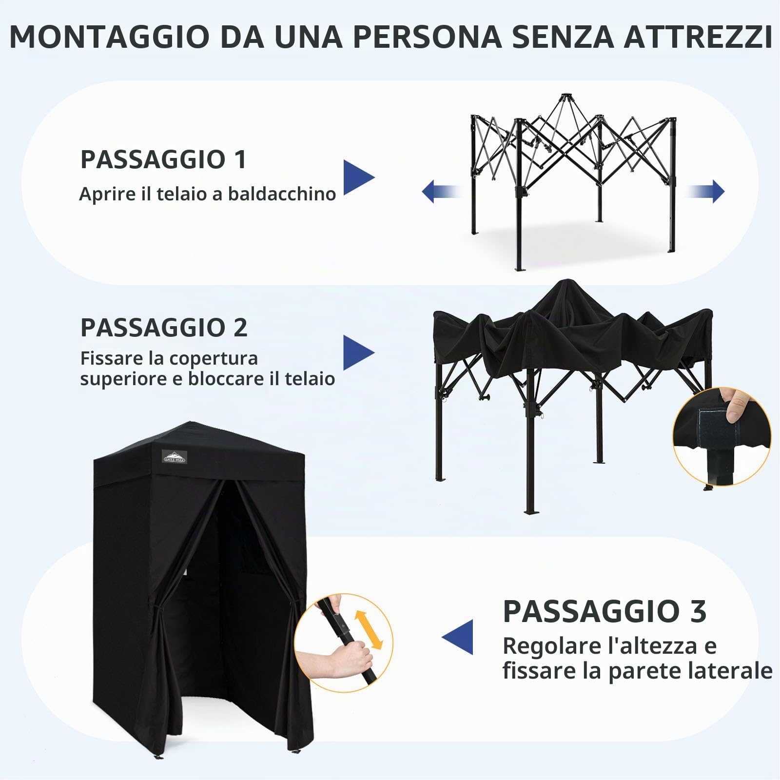 EAGLE PEAK Flex, tettoia ultra compatta da 1,2 x 1,2 m, spogliatoio, portatile, per la privacy, per piscina, servizi fotografici alla moda o campeggio (nero)