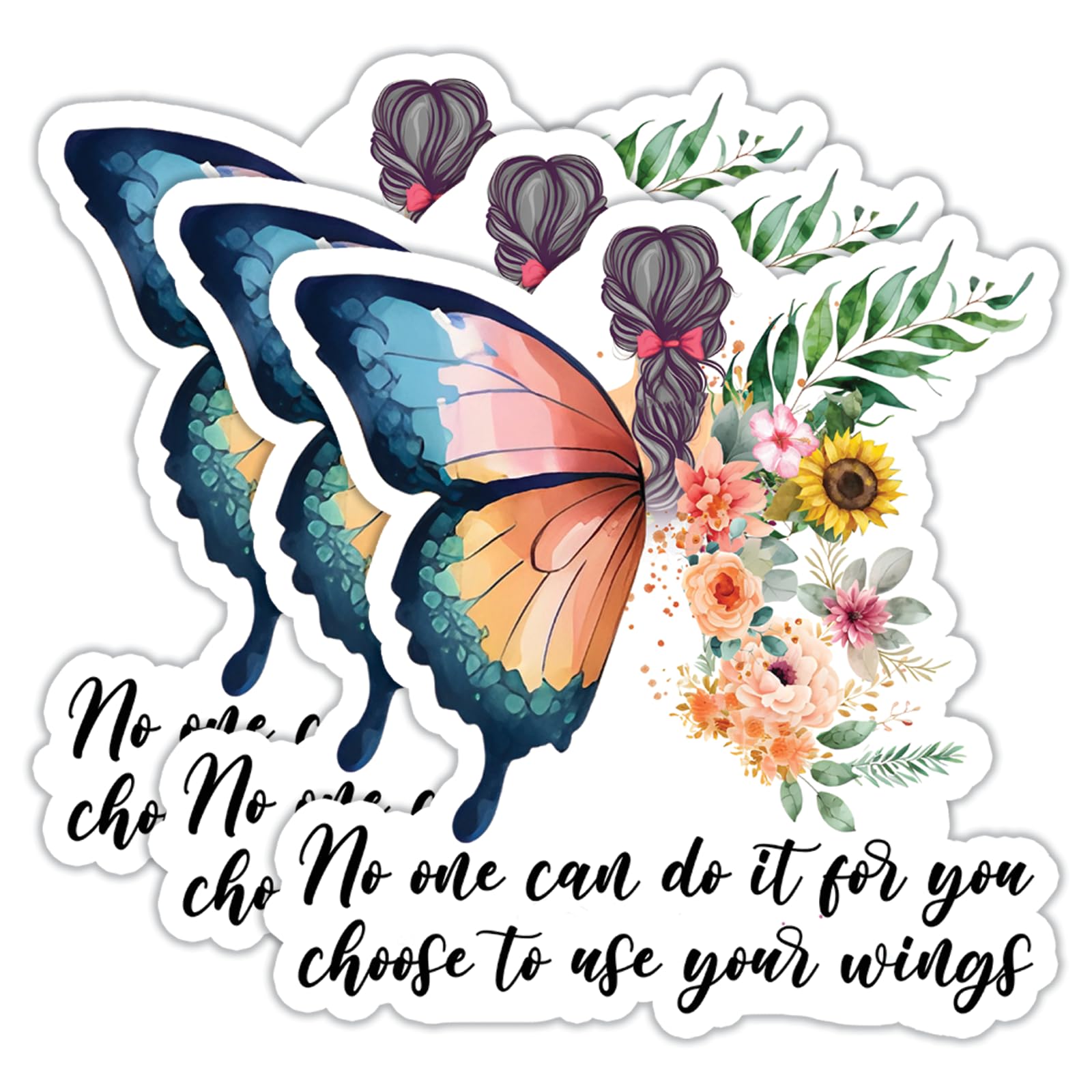 (3Pcs) No One Can Do It for You Stickers Motivational Quotes Stickers Decal Waterproof Vinyl Stickers Adult for Laptop Kindle Car Tumbler Water Bottle