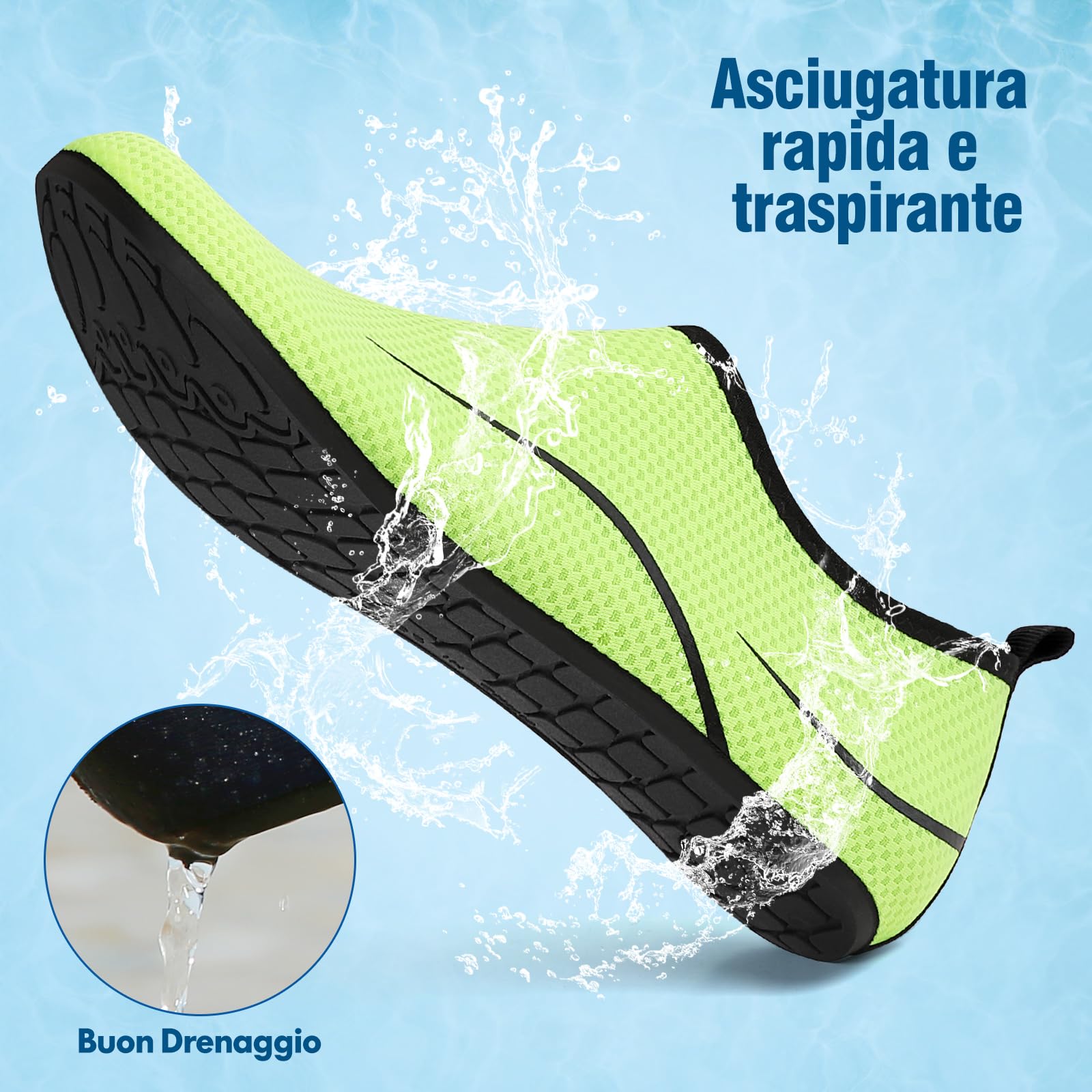 WOELIVE Scarpe da Immersione Donna Uomo, Scarpe da Scoglio Spiaggia Corsa Stivali Corti Traspirante Acqua ad Asciugatura Rapida Nuoto Surf Immersioni Sport Yoga Nero 36-47EU
