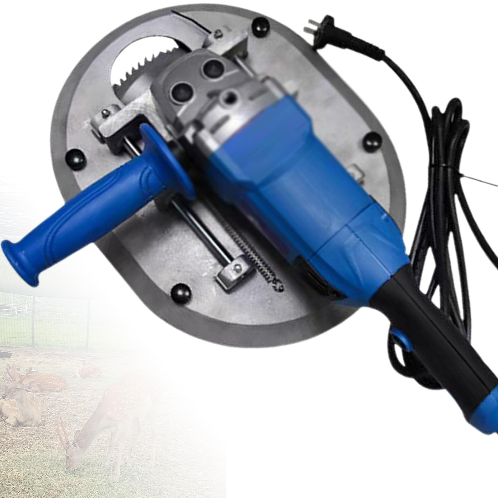 Sjyclaviger Exfoliator Sheep Dehorning Tool Handheld Dehorner, Electric Dehorner for Cattle Adult Cow, 8500r/Min Big Bull Horn Remover Cow Horn, for Cattle Horn Cutting Blue-200