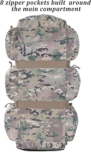 Miniatura 3 de Bolsa de lona militar grande de 100 L, bolsa de lona para despliegue, equipo deportivo, bolsa de equipaje de viaje con correas desmontables para