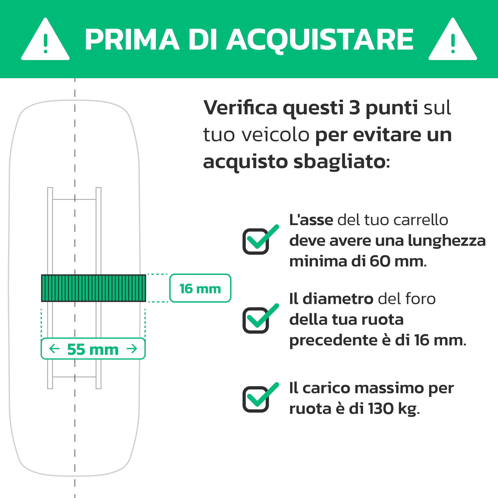 Gomme Piene Per Carrelli 4.10/3.50-4 - 2 Pezzi, Foro Asse 16mm | Per Carriole, Rimorchi, Compressori