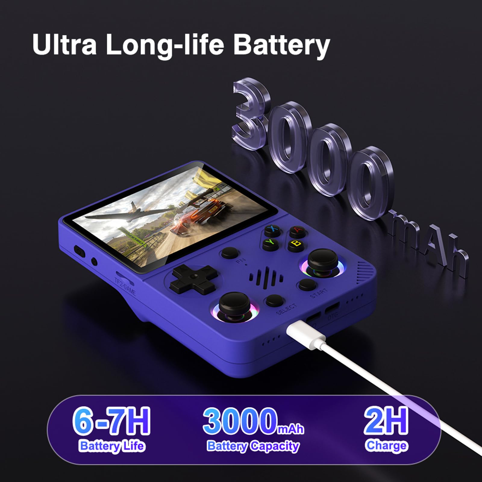 Console per videogiochi portatile con display 3D ad alta definizione da 3.5 pollici 64G / 128G di memoria Giochi preinstallati Console videogiochi portatile