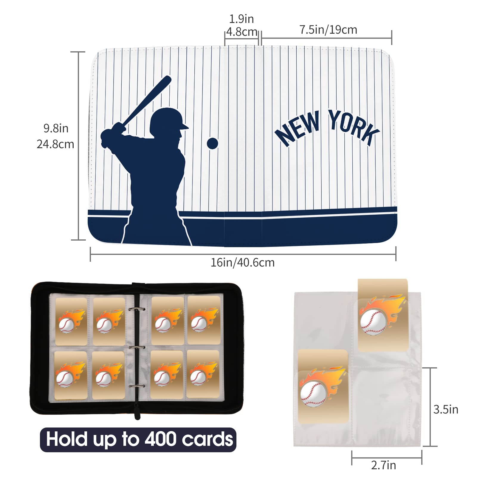 baseball card binder nearby 50 Pockets Trading Card Sleeves Binder, Baseball Card Binder Sleeves f –  Card collections store main image 0