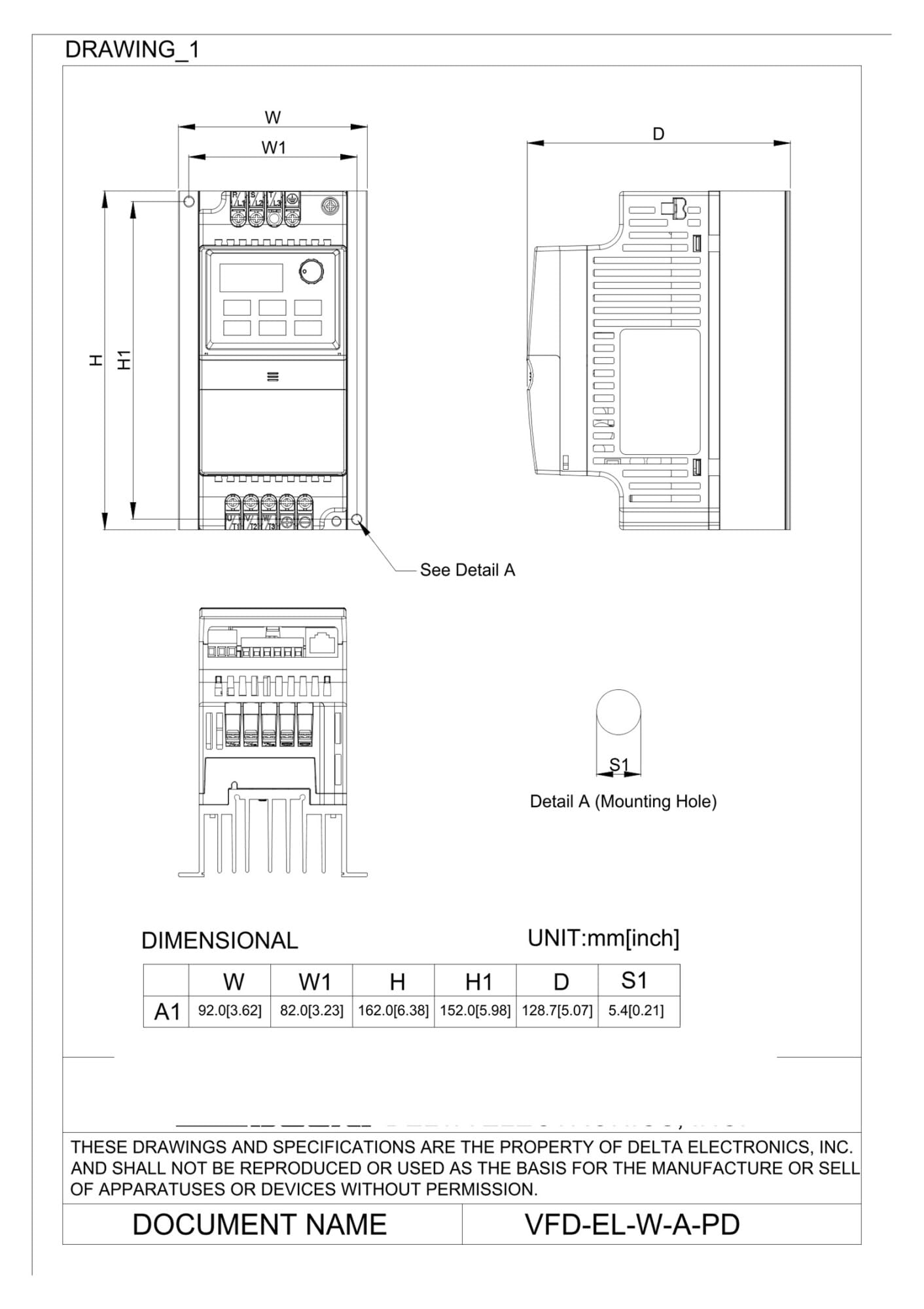 Inverter 220V ingresso/uscita VFD002EL21W 200W VFD004EL21W 400W(VFD004EL21W)