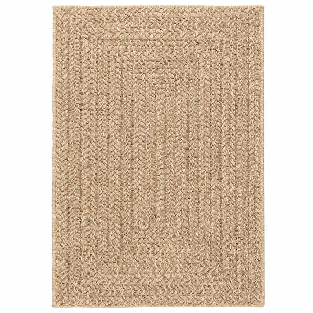 Tappeto per esterni, 160 x 230 cm, effetto iuta, durevole, resistente ai raggi UV, resistente alle intemperie, per balconi, terrazze, giardino, adatto per interni ed esterni, design elegante
