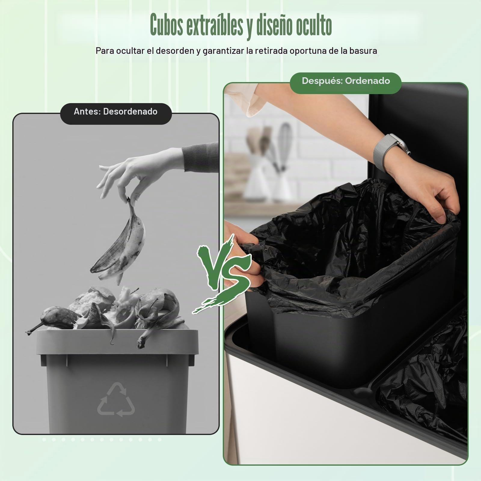 GIANTEX Cubo de Basura con Pedal (2 X 30 L), Cubo de Reciclaje Caja Desodorante, Tapa Lisa y Silenciosa, 2 Cubos Extraíbles, Papelera de Reciclaje de Cocina (Plata)
