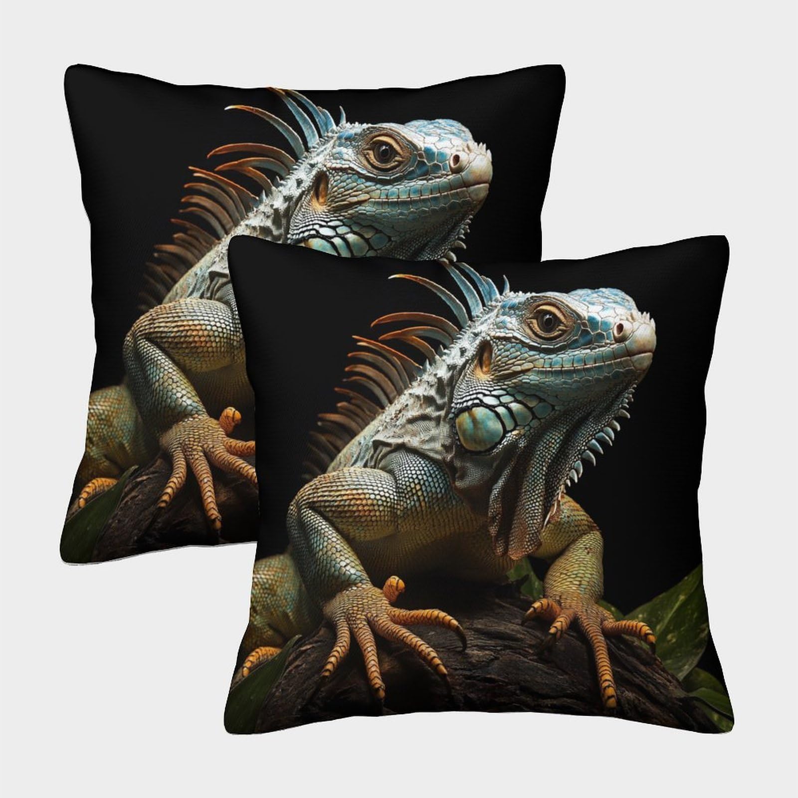 kaiyun 2 Pack Lguana,Wildlife Personalised Cushion Cover Home Sofa Decoration 45x45cm Pillow Covers