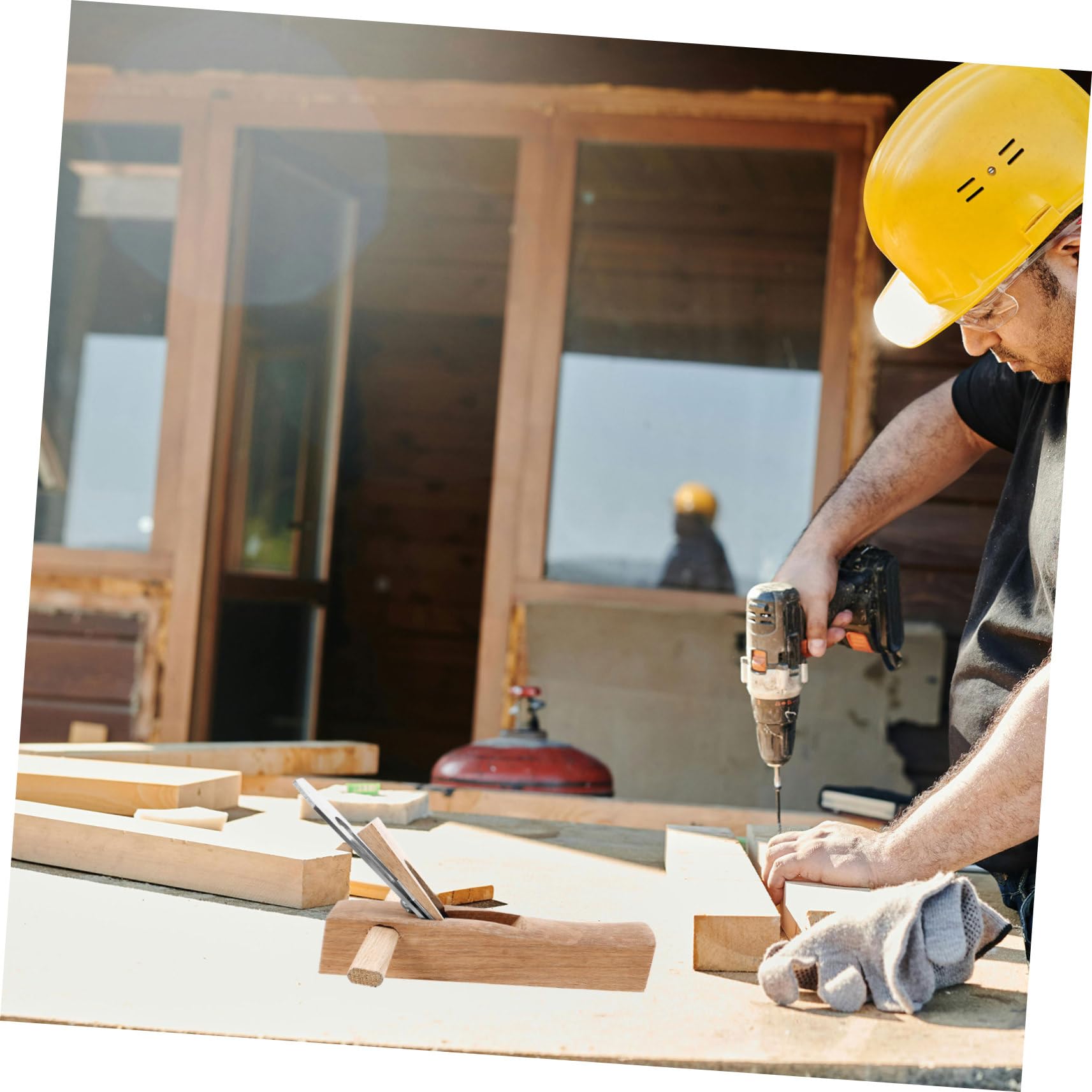 OSALADI Pialla Manuale per Legno 250mm Rifinitura Liscia e Lama in Metallo per Progetti di Falegnameria Fai da Te