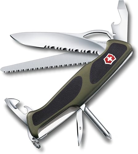 Victorinox Cuchillo de bolsillo unisex Swiss Army RangerGrip 178 para adultos, color negroverde, 5.118in