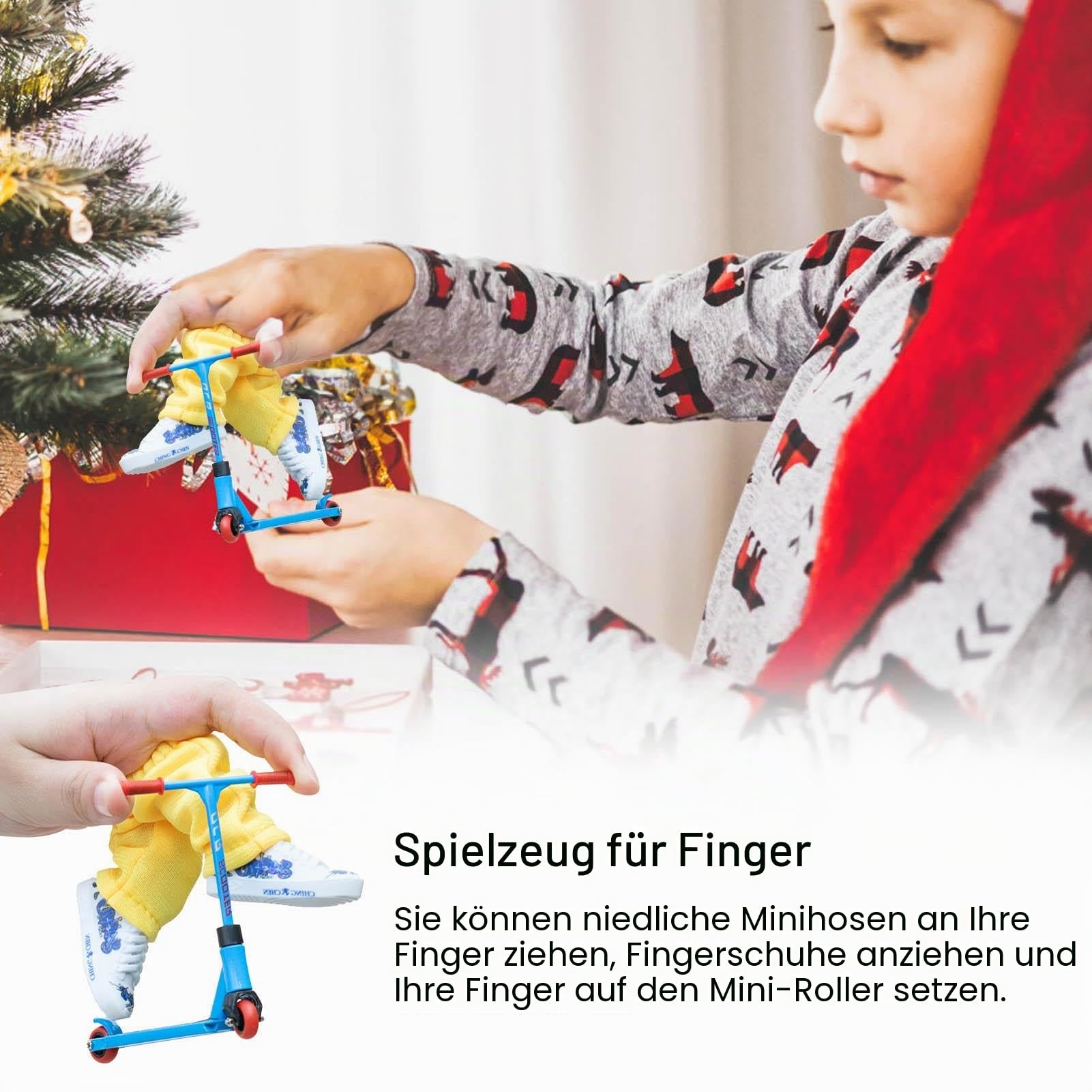 Generisch Finger Scooter Set, Fingerspielzeug-Skateboards, Finger Scooter Interaktives Fingerspielzeug, Finger Scooter Modell aus Legierung,Fingerboards Finger Schuhe Fingerhose Fingerscooter(Blau)