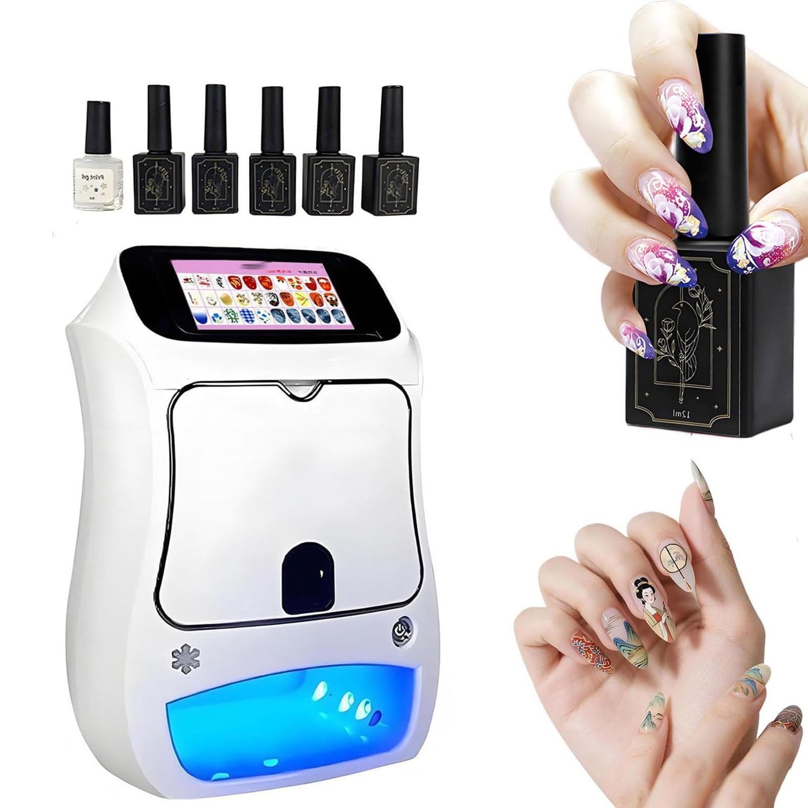 Nail Printer Nail Art Machine, Portable 3D Digital Printer for Art