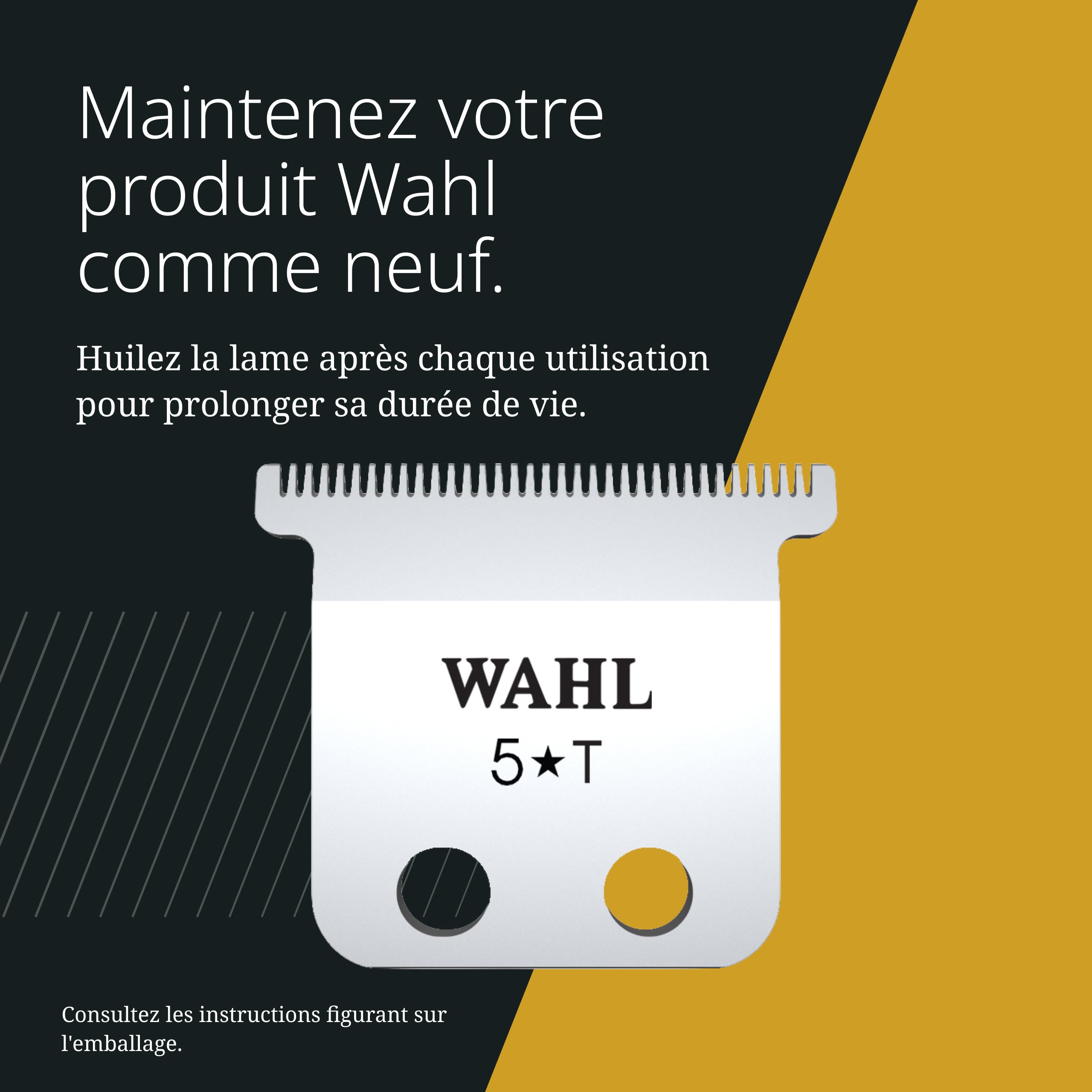 Wahl Pro A-Lign Lames de rechange pour tondeuse Acier à haute teneur en carbone ajustable à zéro écart Paquet de 12