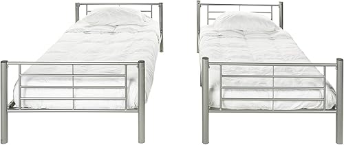 Miniatura 7 de Walker Edison Elodie - Litera de metal, cama individual sobre cama individual, color plateado plateado,Negro