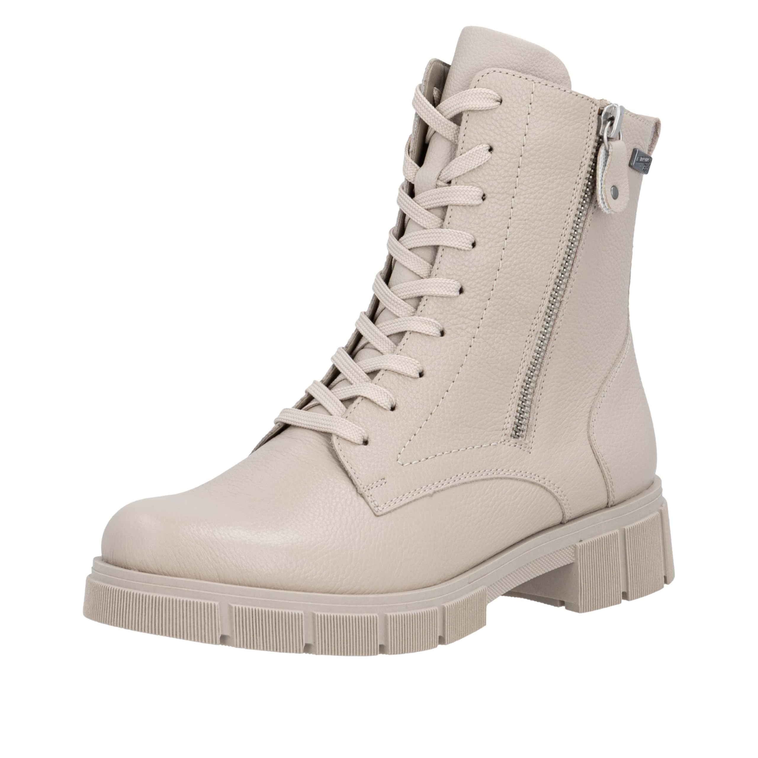 Remonte Women's D2S72 Lace Up Boots, Beige, 41 EU, Beige, 8.5 UK