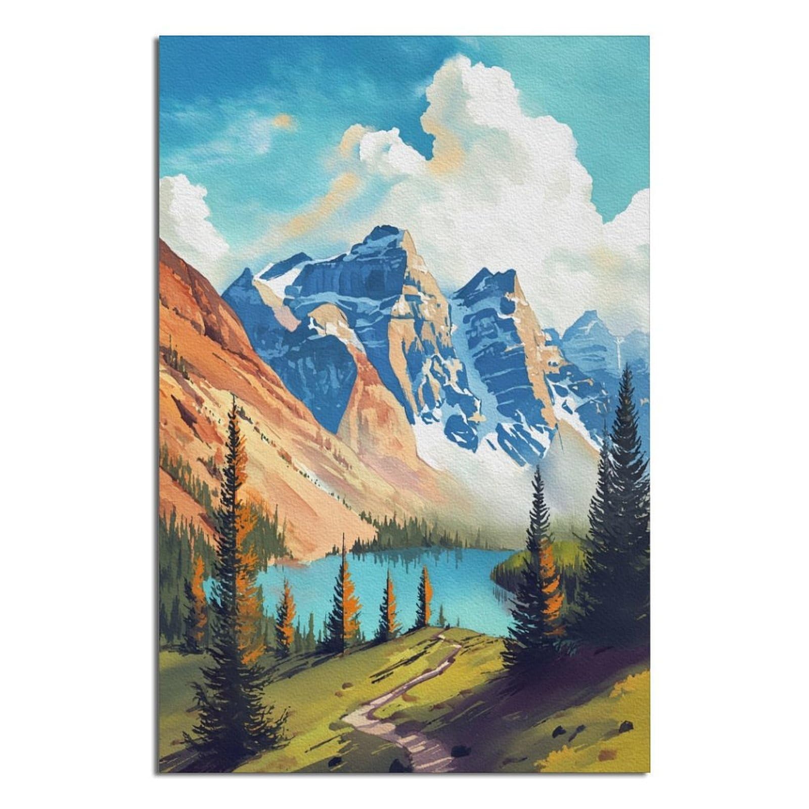 Bavarian Alps Posters 12x18inch(30x45cm) Vintage Watercolor Canvas Art