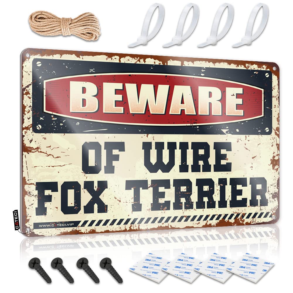 Wall Signs Gift For Gamer Western Beware Of Wire Fox Terrier For Coffee - Print Customizable(30X40CM)
