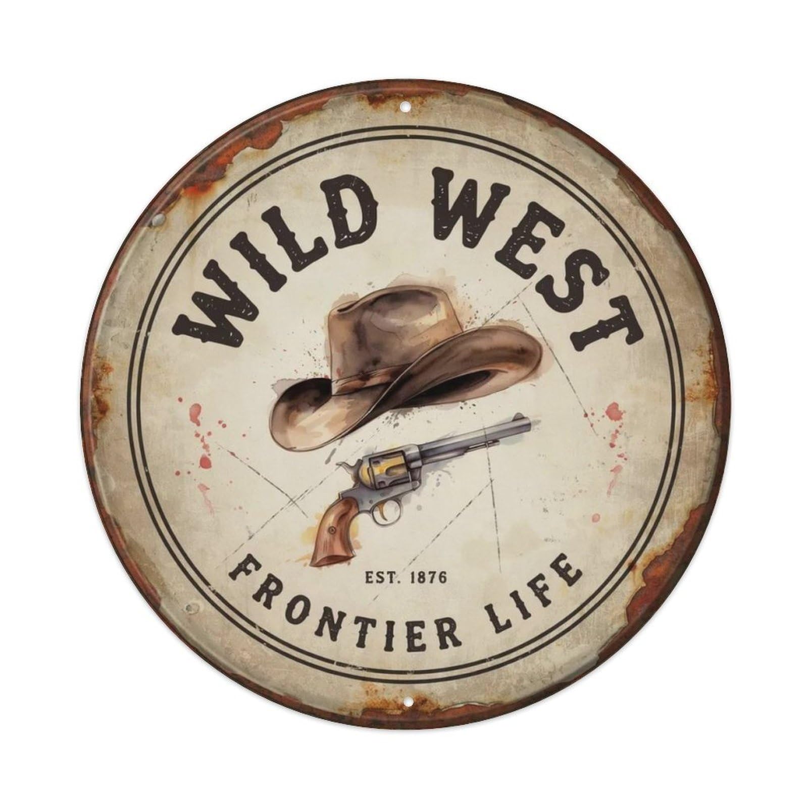 Wild West Western Metal Tin Sign Plaque