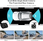 Podazz Mirror Dash Cam,1080P Complet HD Caméra Dash,Front et arrière vidéo voiture enregistreur de conduite grand-angle double objectif tableau de bord Dash Cam DVR avec capteur G, détection de mouvement de stationnement d'enregistrement de boucle (bleu)