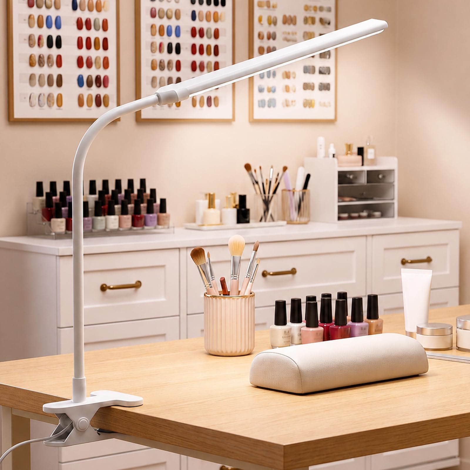 Tedmos Nail Light for Desk, Clip On Clamp Table Puzzle Craft Lash Tech Lamp
