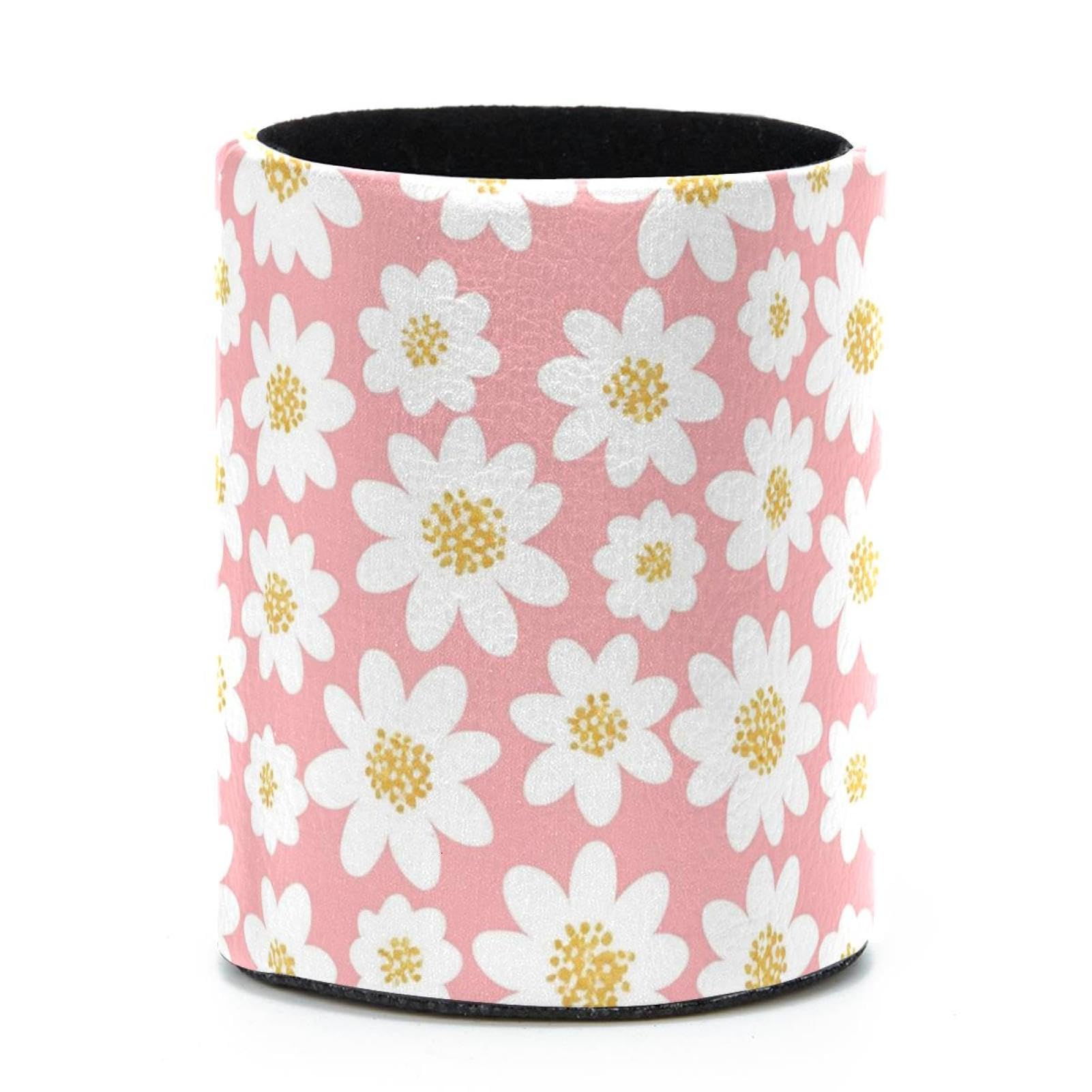 VAPOKF Round Pencil Holders for Desk, Daisy Pen Holders Pen Pot Makeup Brushes Storage Desktop Stationery Supplies Organiser for Home Office